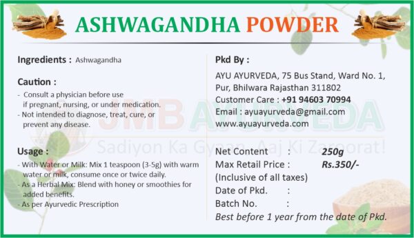 Ashwagandha Powder – Pure & Natural Ayurvedic Tonic - Image 3